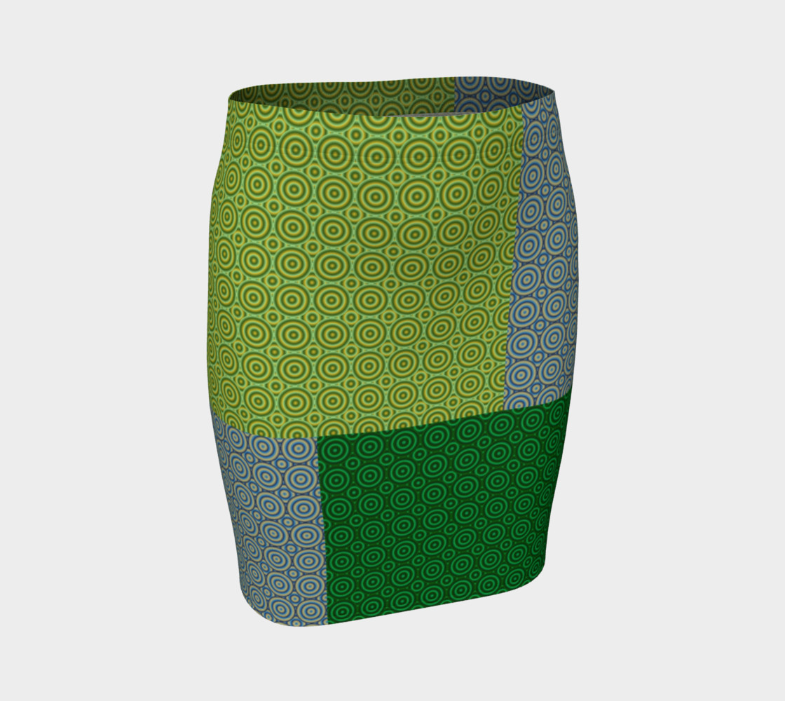 Mind Bend Patches Fitted Skirt 3D preview