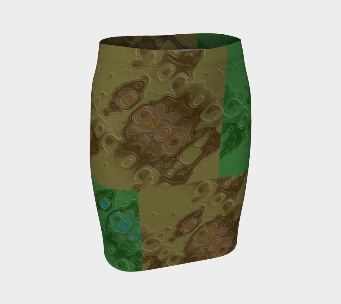 Leather Patches Fitted Skirt preview #1
