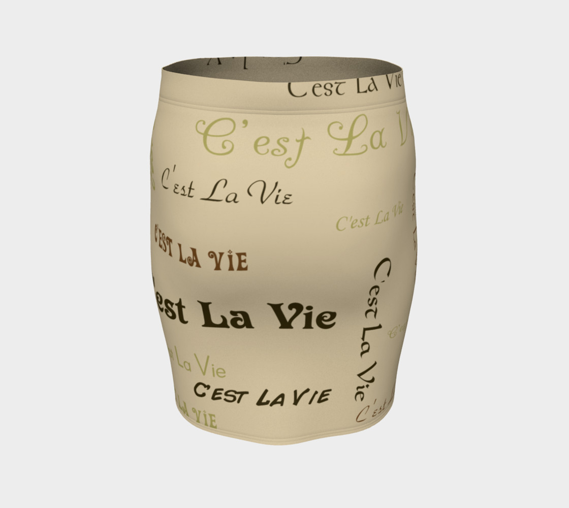 Coffee C'est la Vie Fitted Skirt preview #4