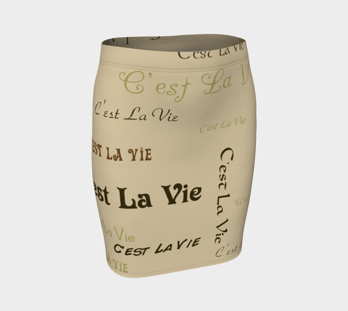 Coffee C'est la Vie Fitted Skirt preview #1