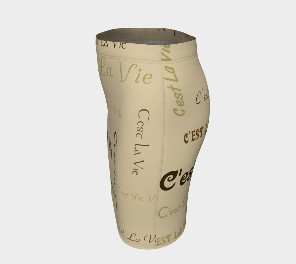 Coffee C'est la Vie Fitted Skirt preview #2