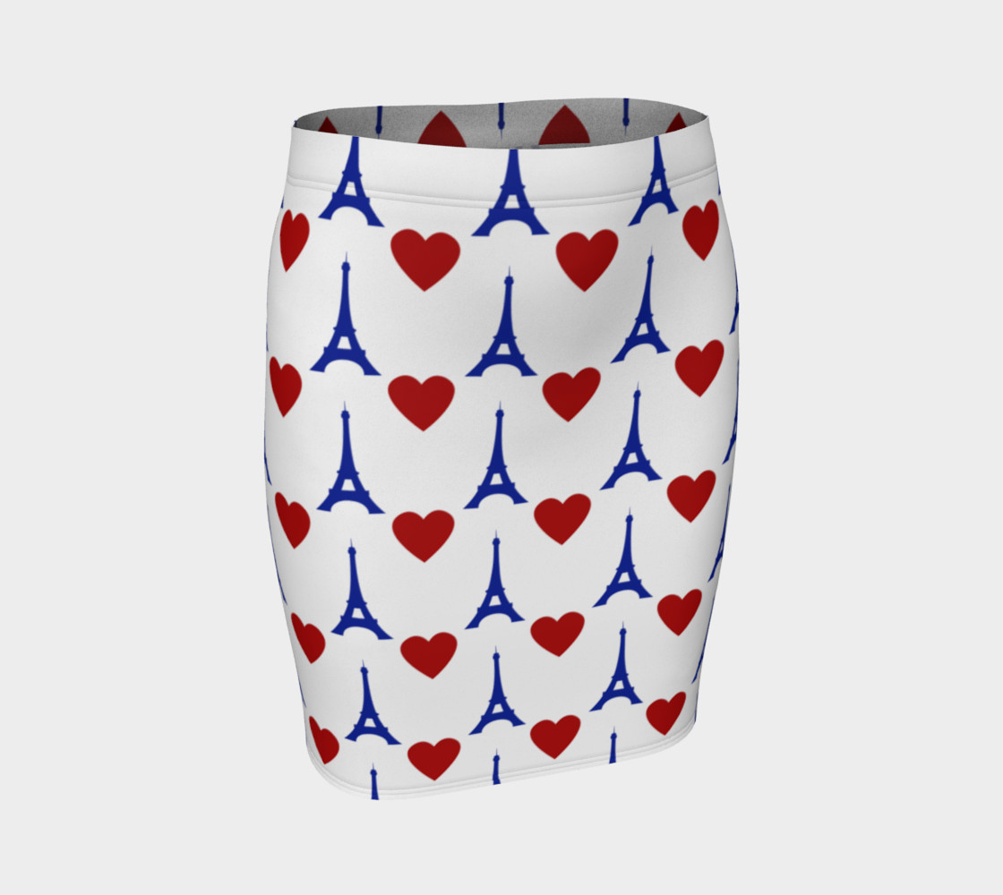 J'aime Paris Flag Fitted Skirt 3D preview