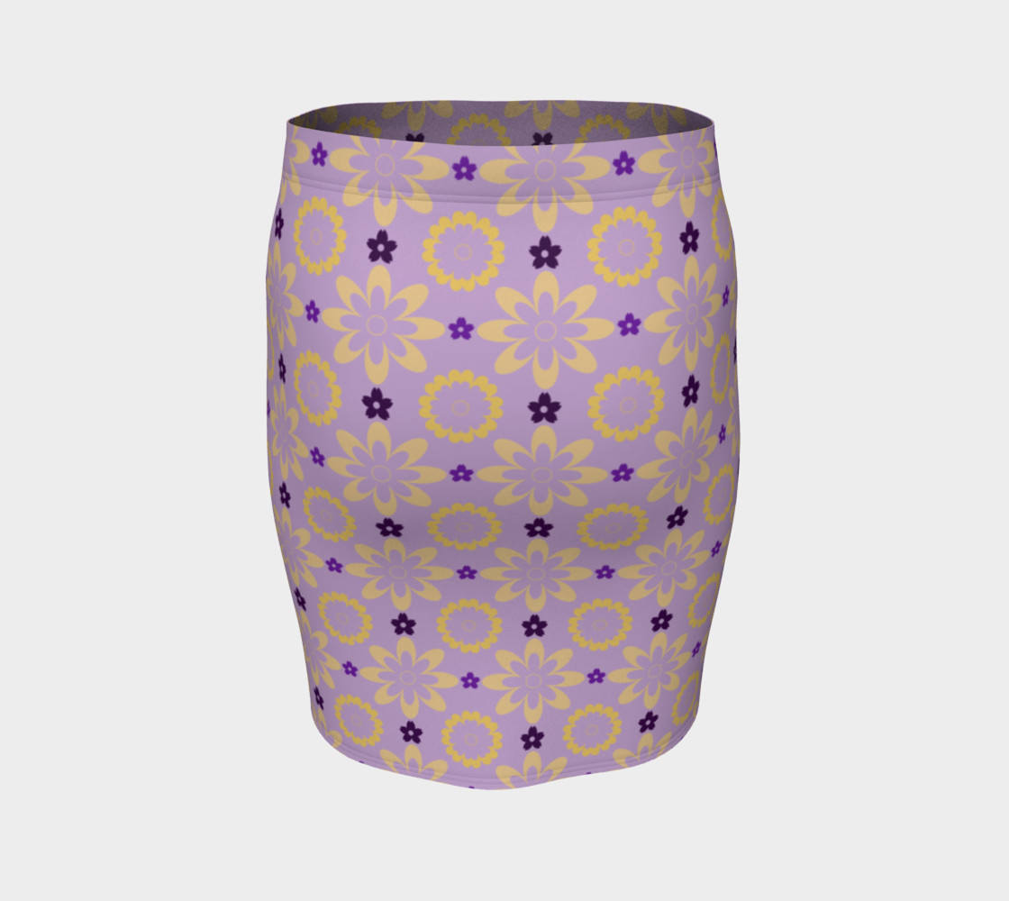 Aperçu de Orange and Purple Flower Clash Fitted Skirt #4