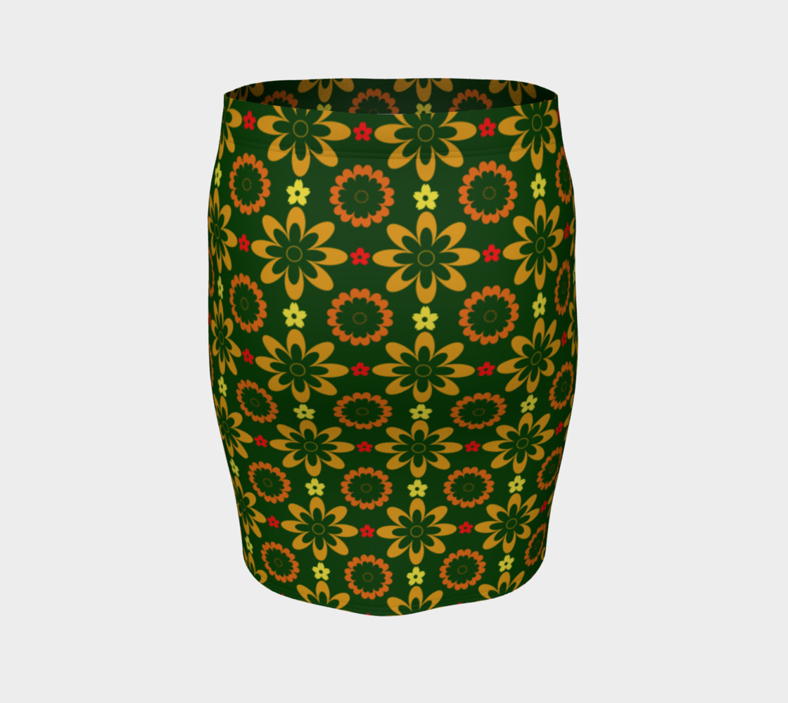 Aperçu de Citrus Flower Delight Fitted Skirt #4