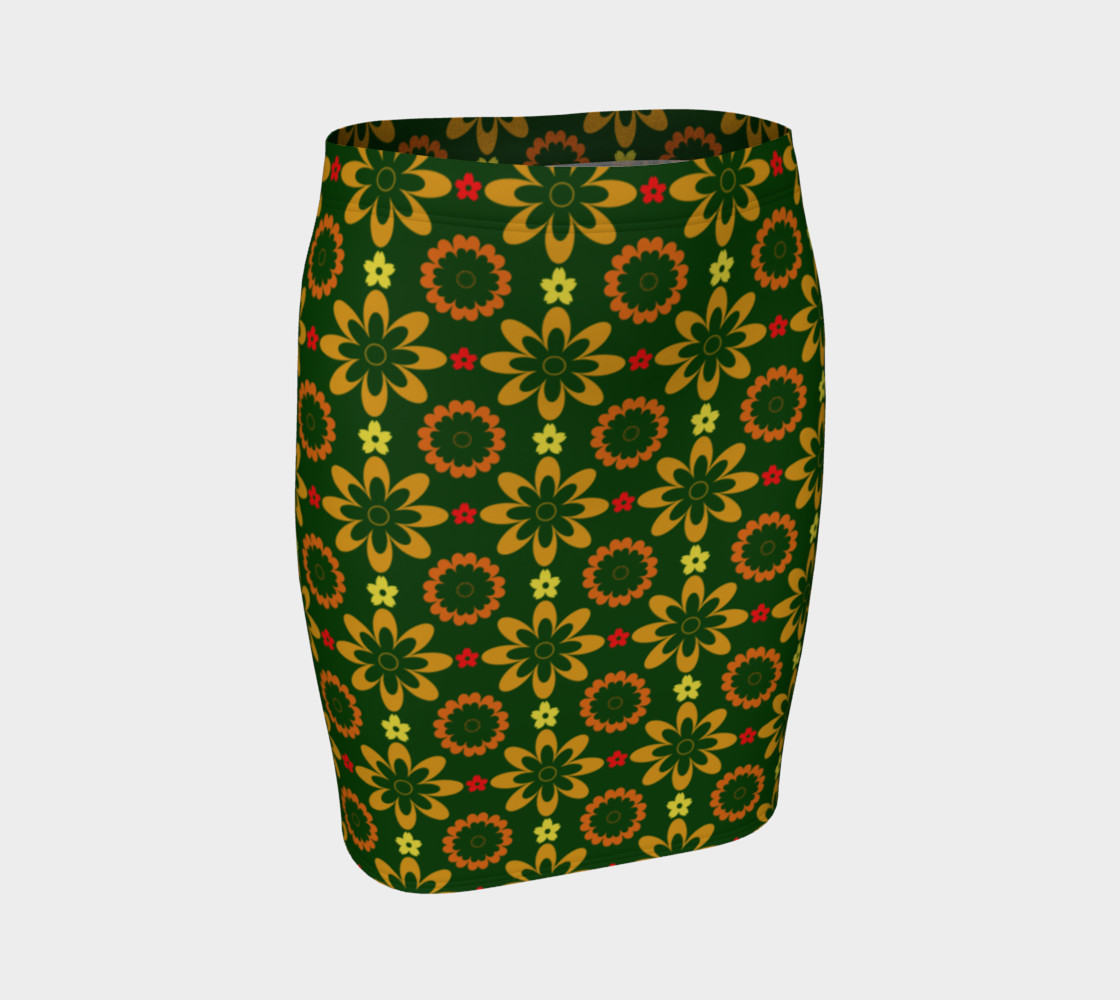 Aperçu de Citrus Flower Delight Fitted Skirt #1