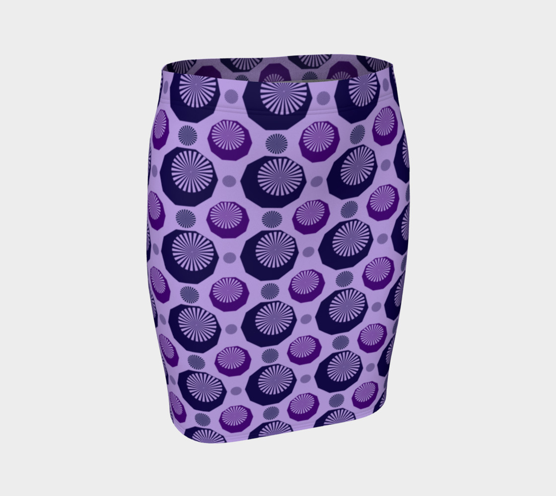 Purple Diamonds Fitted Skirt 3D preview