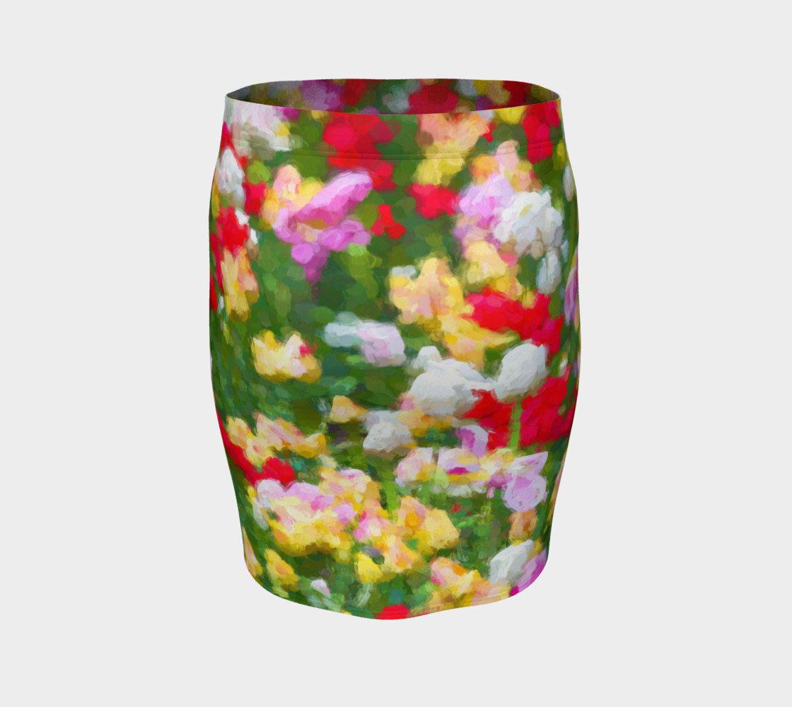 Painted Tulips Fitted Skirt preview #4