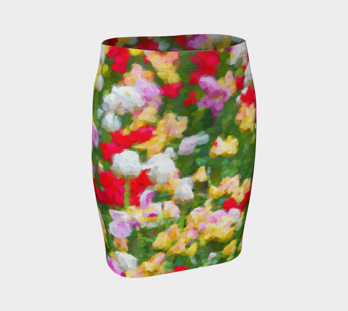 Painted Tulips Fitted Skirt preview #1