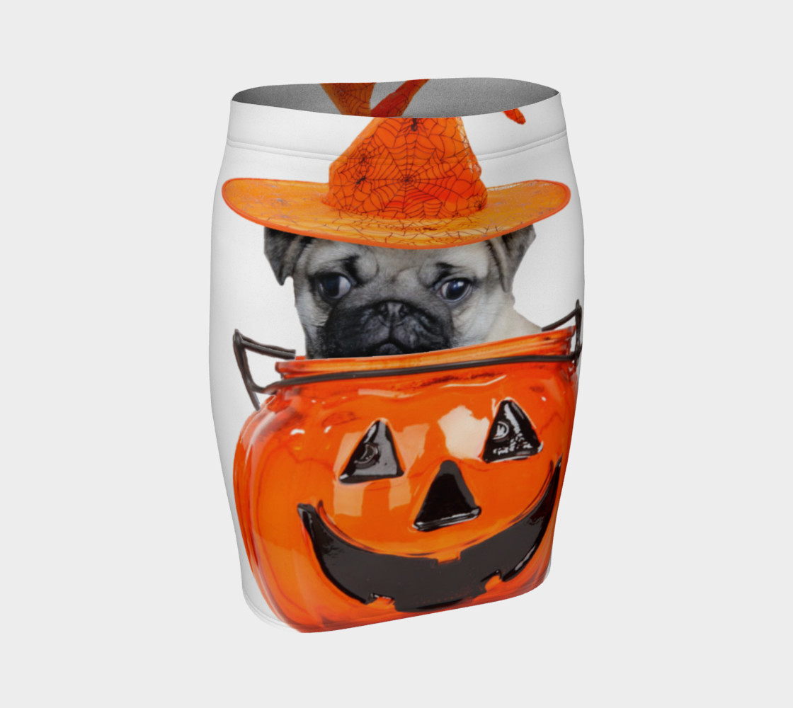 Halloween pug dog fitted skirt thumbnail #2