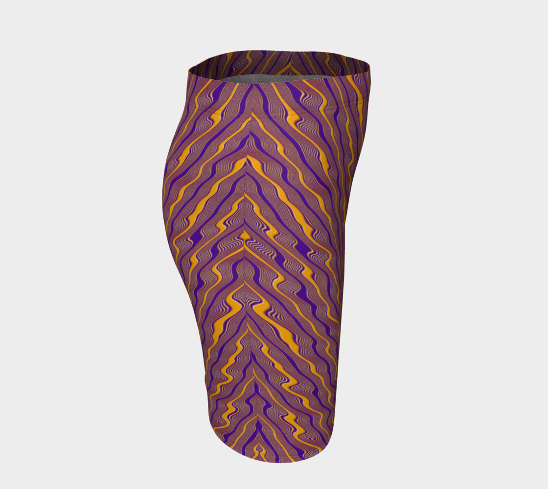 Orange and Purple Crazy Stripes Fitted Skirt preview #3