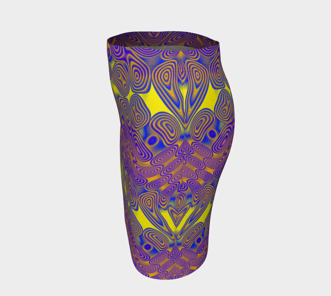 Blue and Yellow Dotted Twist Fitted Skirt preview #2