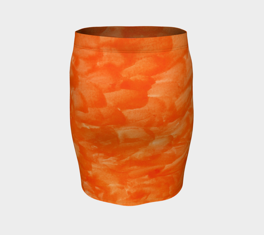 Orange Explosion Fitted Skirt preview #4