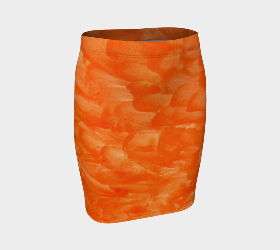 Orange Explosion Fitted Skirt preview #1