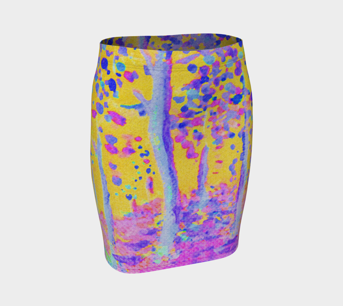 Yellow Magic Trees Fitted Skirt preview #1