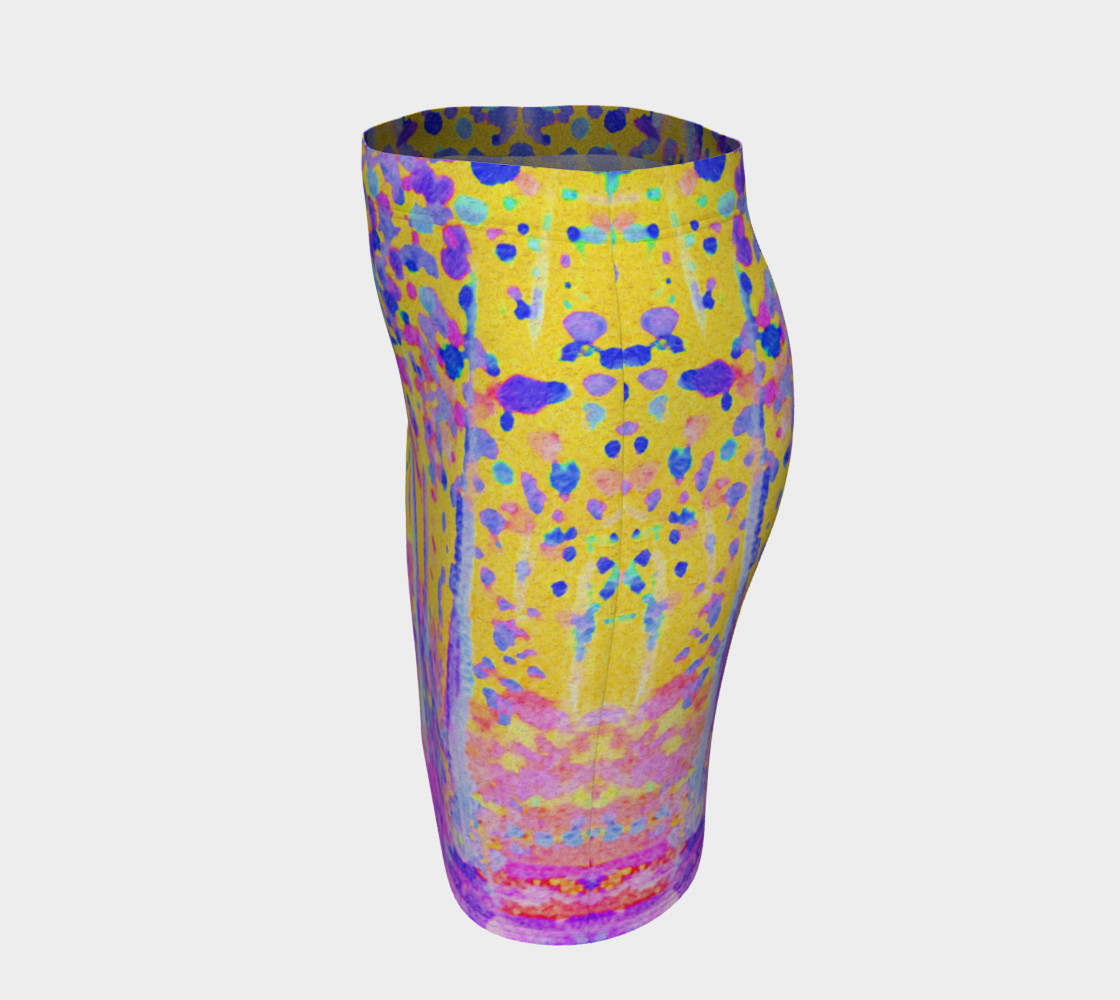 Yellow Magic Trees Fitted Skirt preview #2