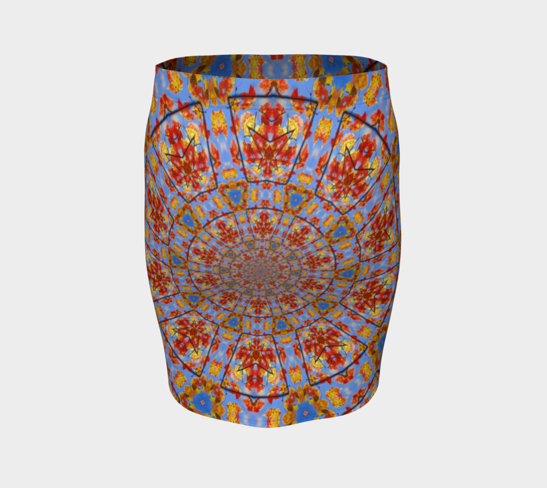 Fall Leaves Mandala Fitted Skirt preview #4