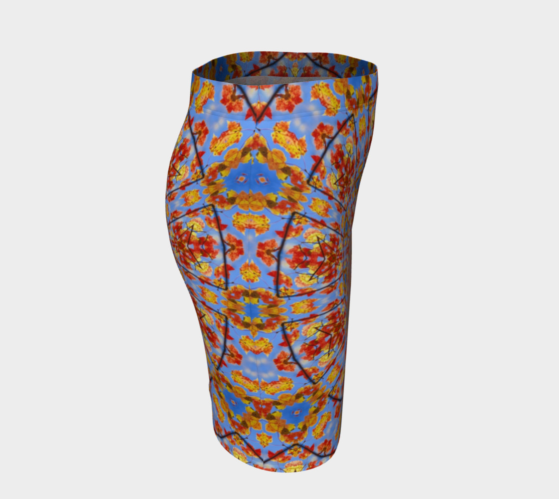 Fall Leaves Mandala Fitted Skirt preview #3