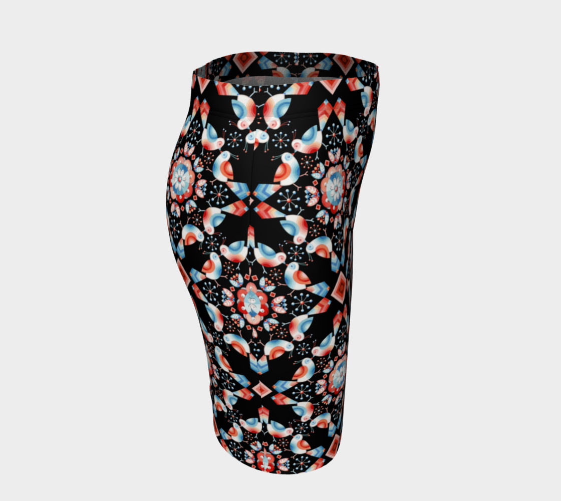 Folkloric Lovebirds Fitted Skirt preview #3
