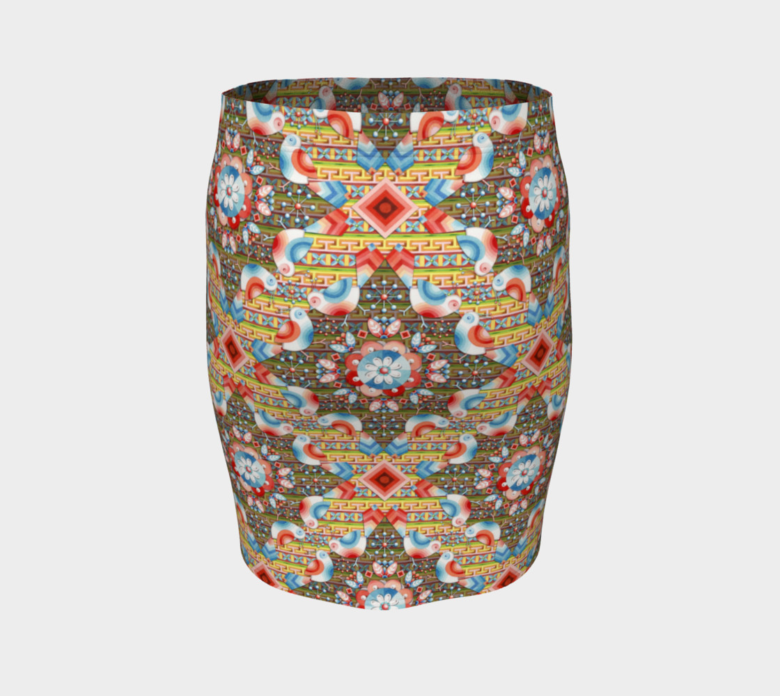 Heraldic Lovebird Fitted Skirt preview #4
