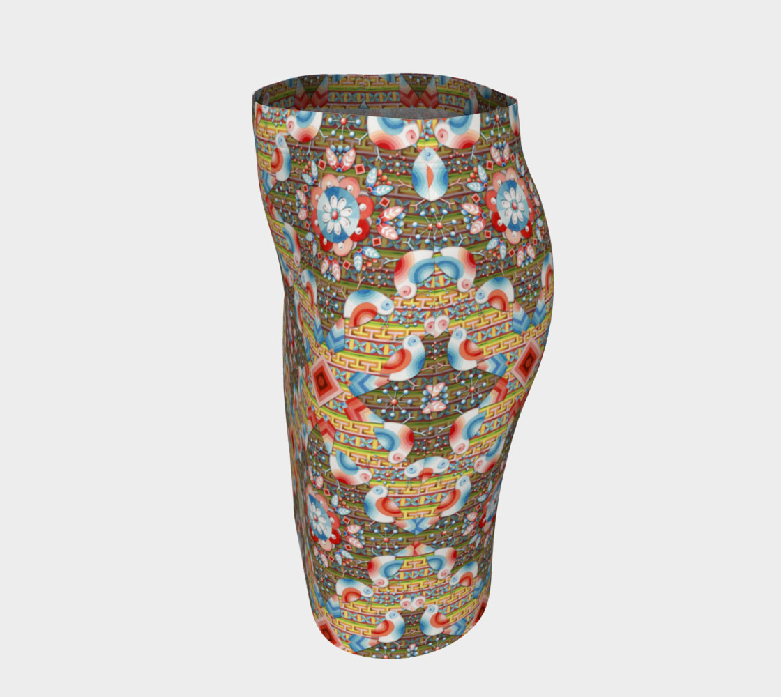 Heraldic Lovebird Fitted Skirt preview #2