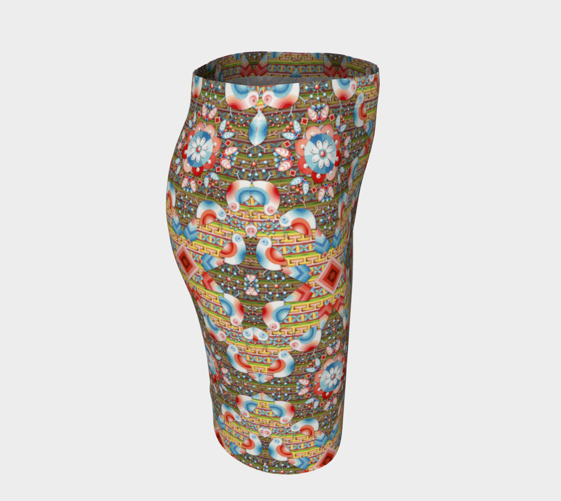 Heraldic Lovebird Fitted Skirt preview #3
