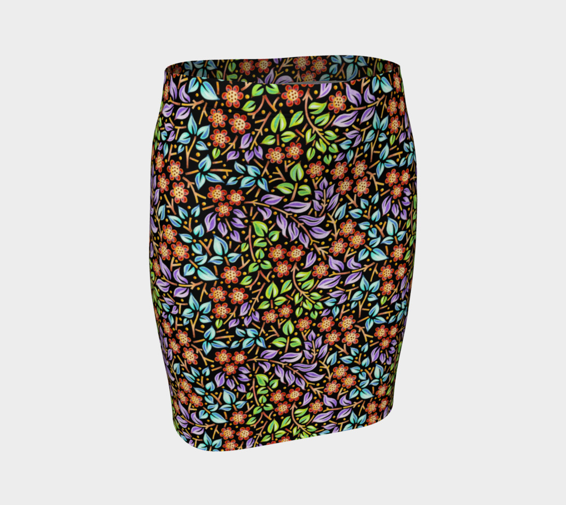 Filigree Floral Fitted Skirt (smaller print) preview #1