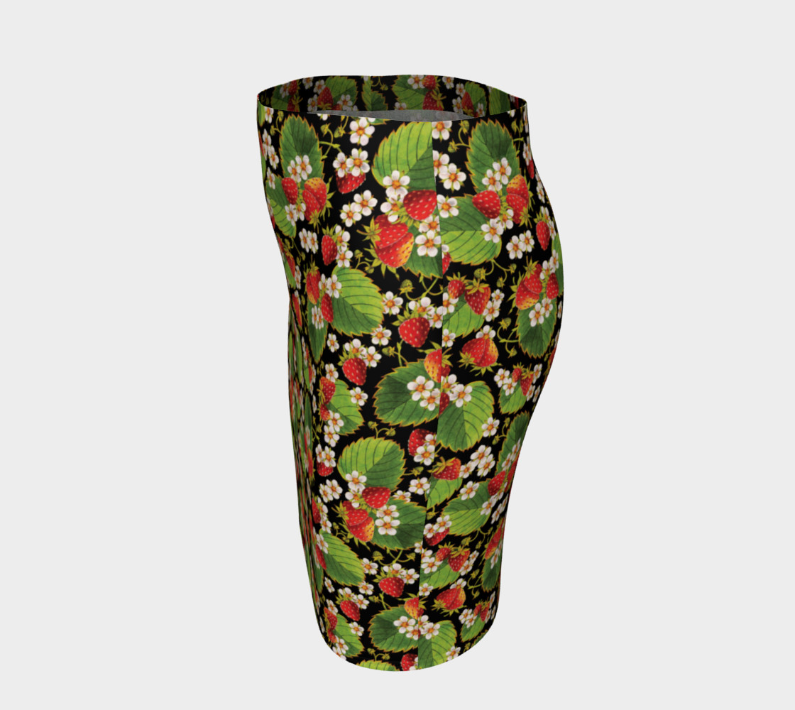 Aperçu de Strawberries on Black Ankle Pencil Skirt #2