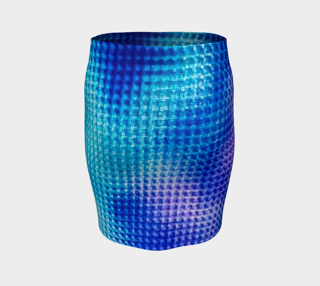 Digital Blur Fitted Skirt preview #4