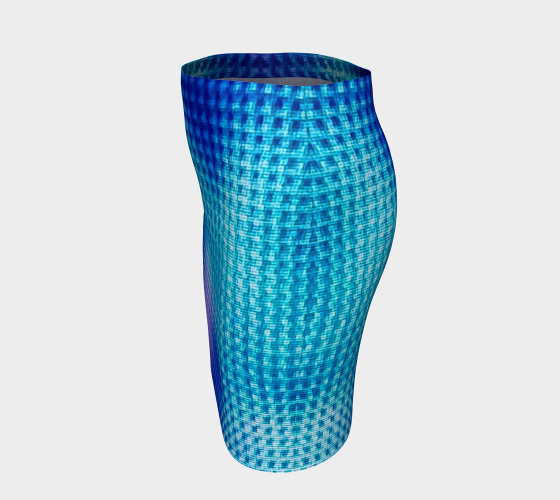 Digital Blur Fitted Skirt preview #2