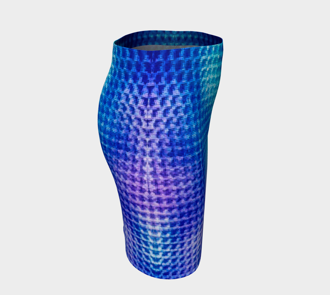 Digital Blur Fitted Skirt preview #3