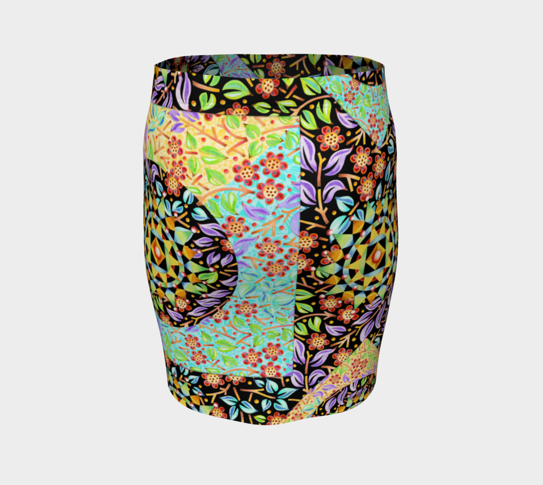Aperçu de Filgree Floral Patchwork Fitted Skirt #4