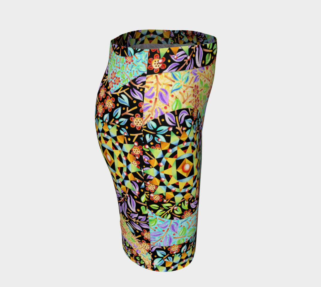 Aperçu de Filgree Floral Patchwork Fitted Skirt #3