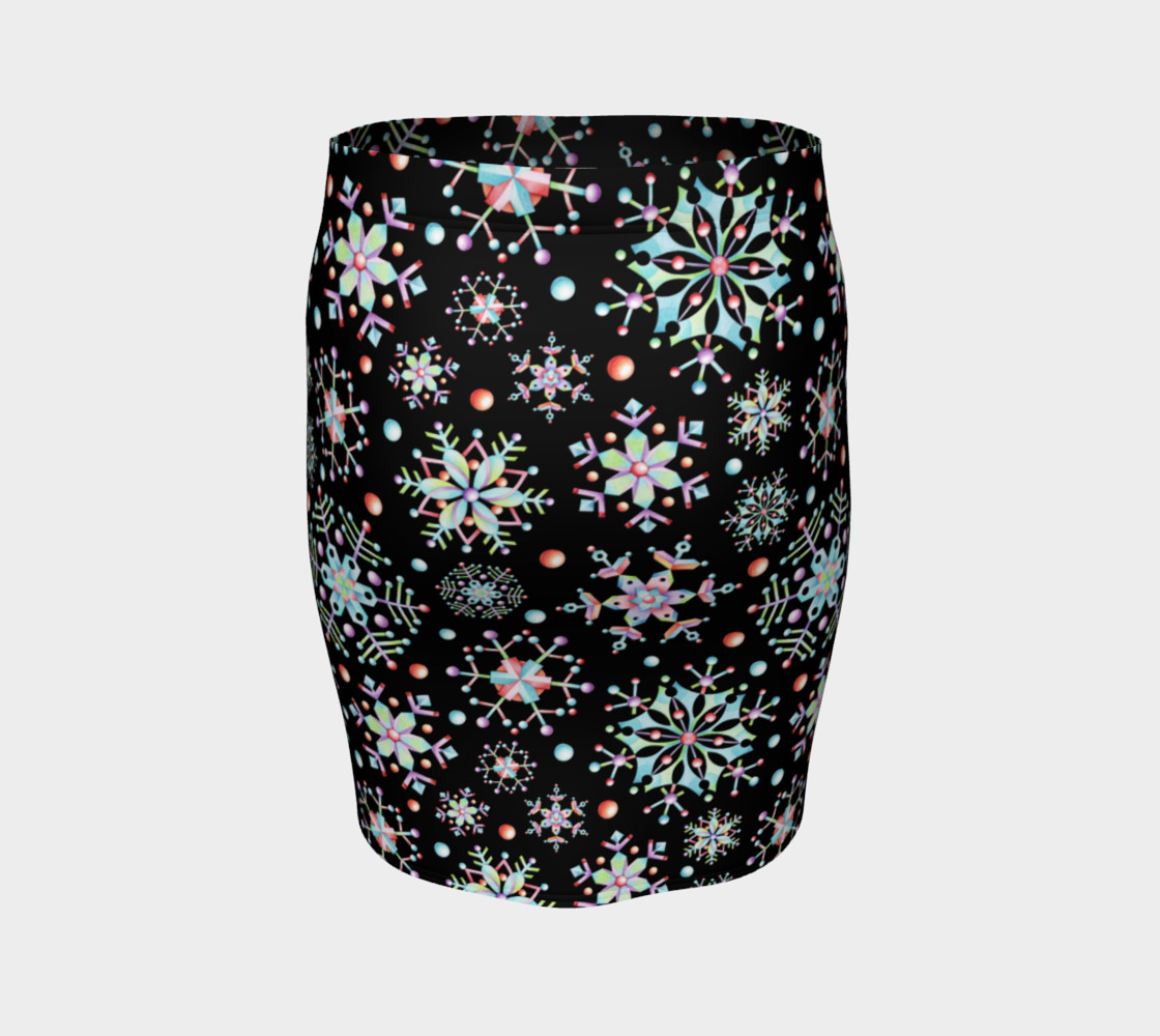 Aperçu de Prismatic Snowflakes Fitted Skirt #4
