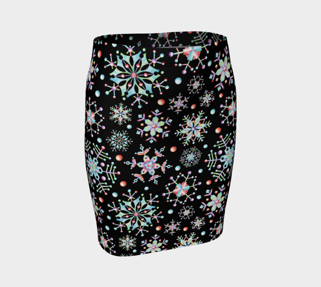 Aperçu de Prismatic Snowflakes Fitted Skirt #1