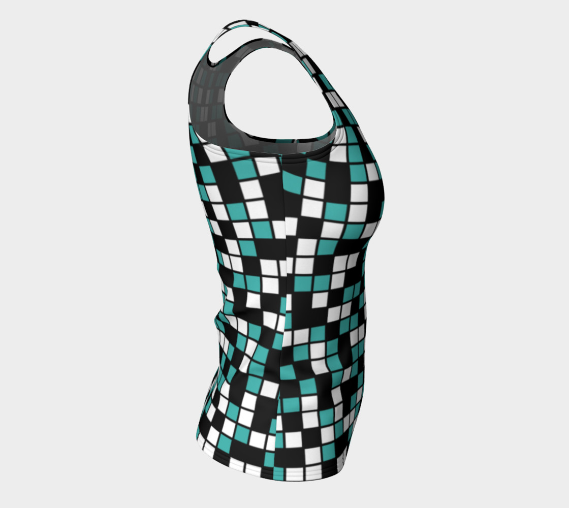 Aperçu de Verdigris, Black, and White Random Mosaic Squares #8