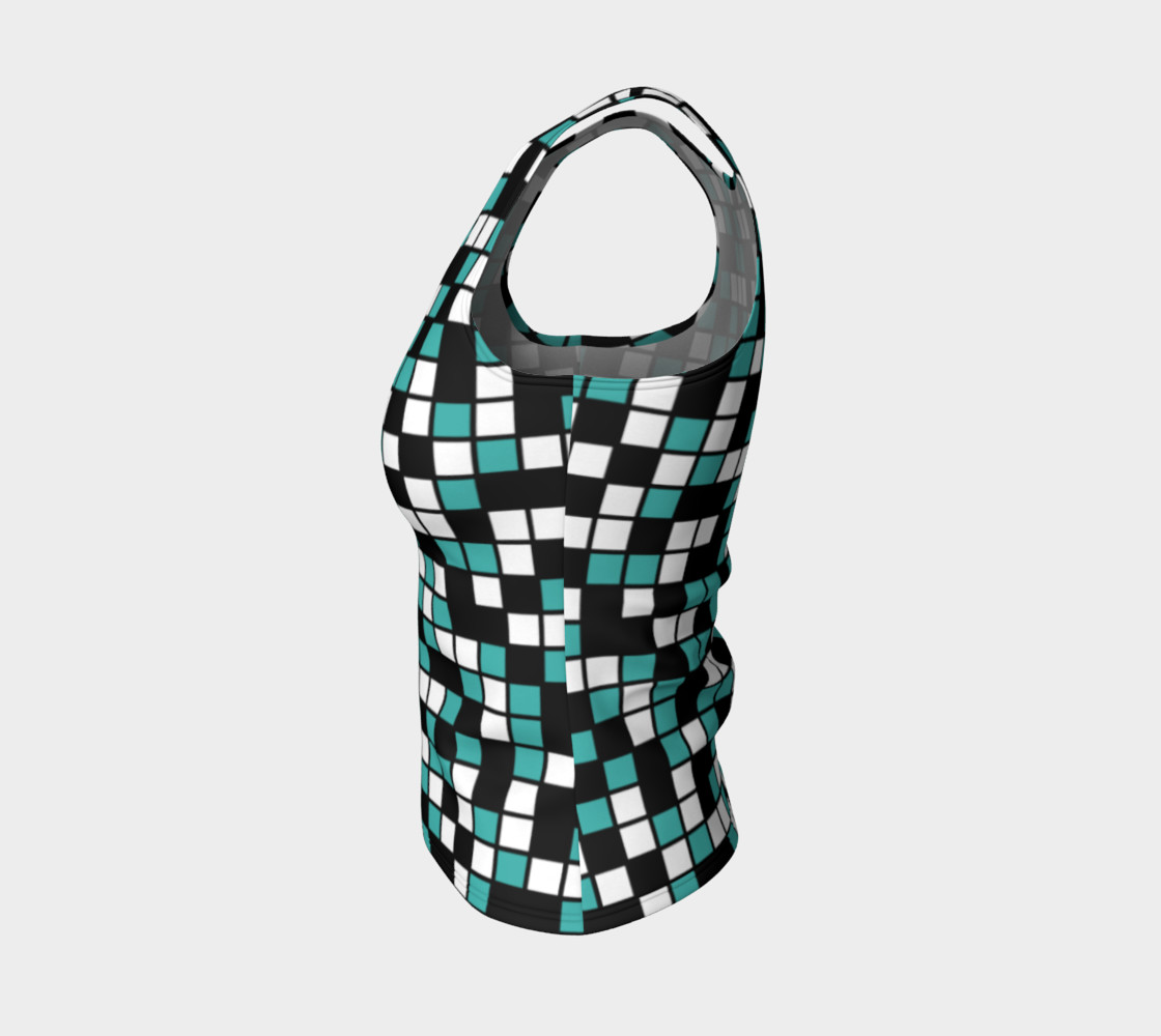 Aperçu de Verdigris, Black, and White Random Mosaic Squares #3