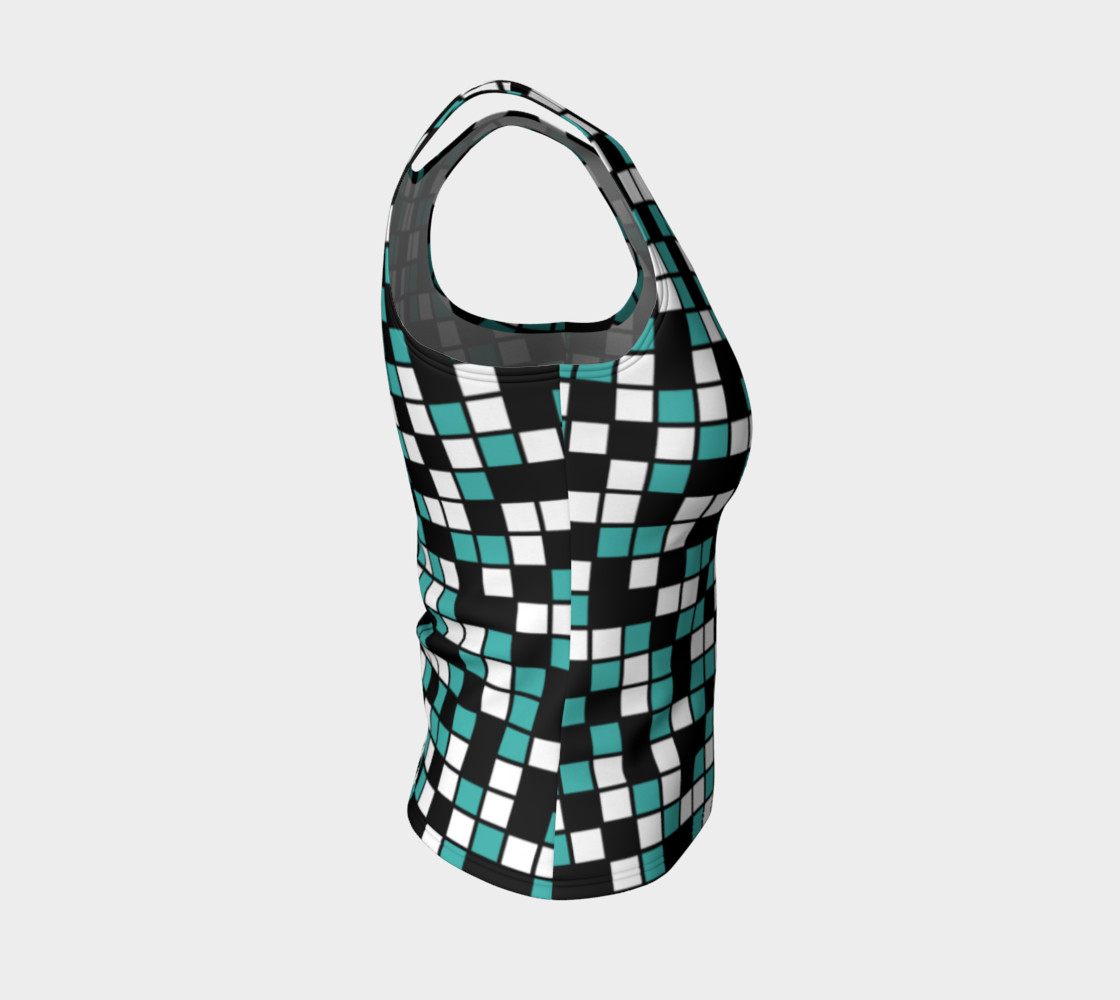 Aperçu de Verdigris, Black, and White Random Mosaic Squares #4