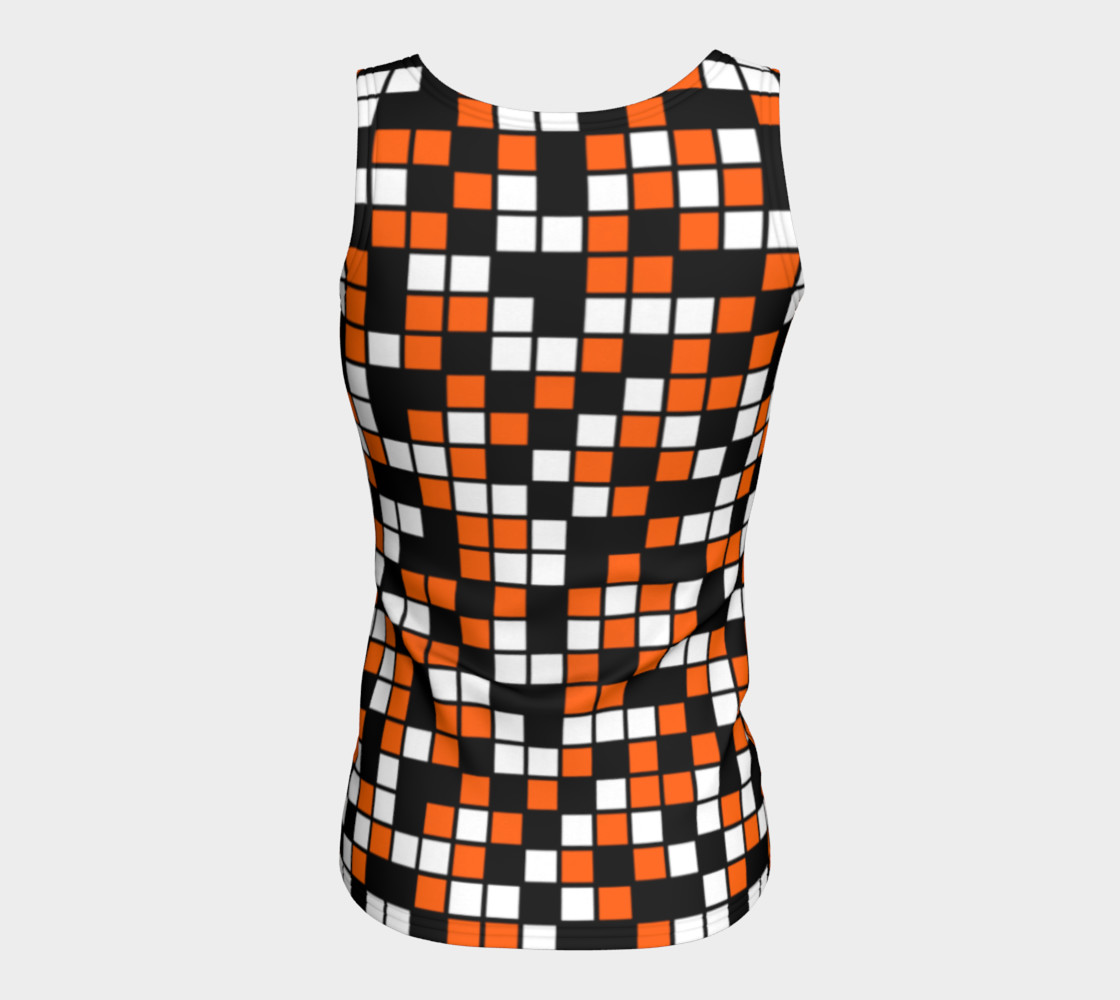 Aperçu de Orange, Black, and White Random Mosaic Squares #6