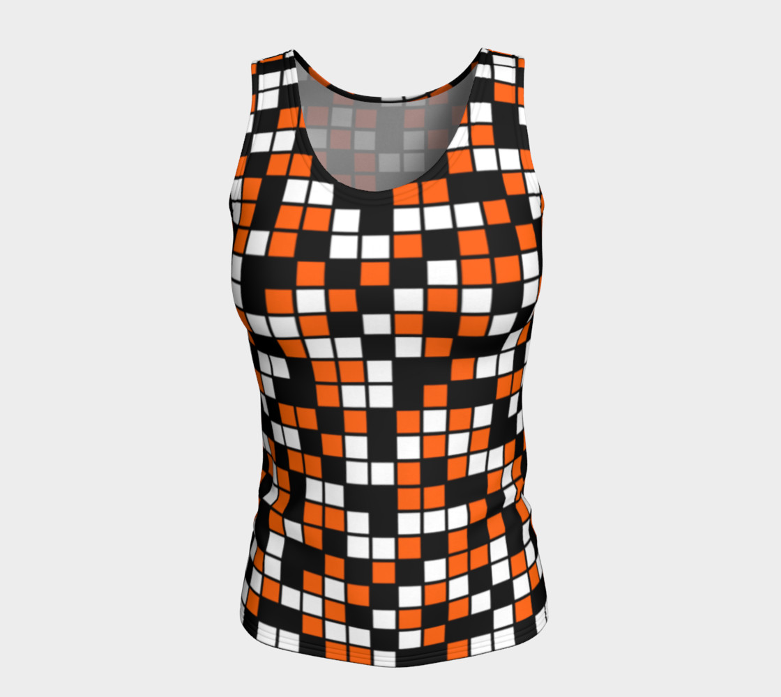 Aperçu de Orange, Black, and White Random Mosaic Squares #5