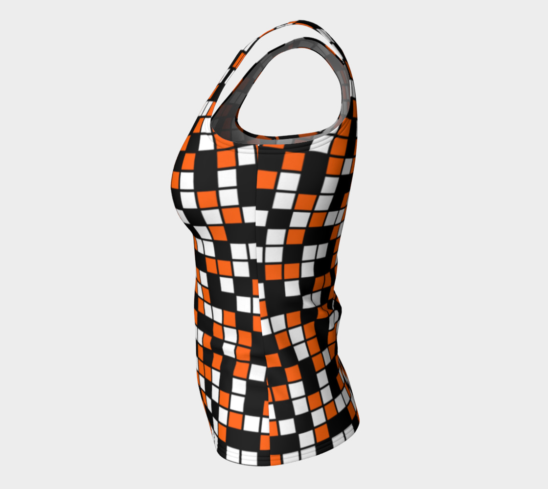 Aperçu de Orange, Black, and White Random Mosaic Squares #7