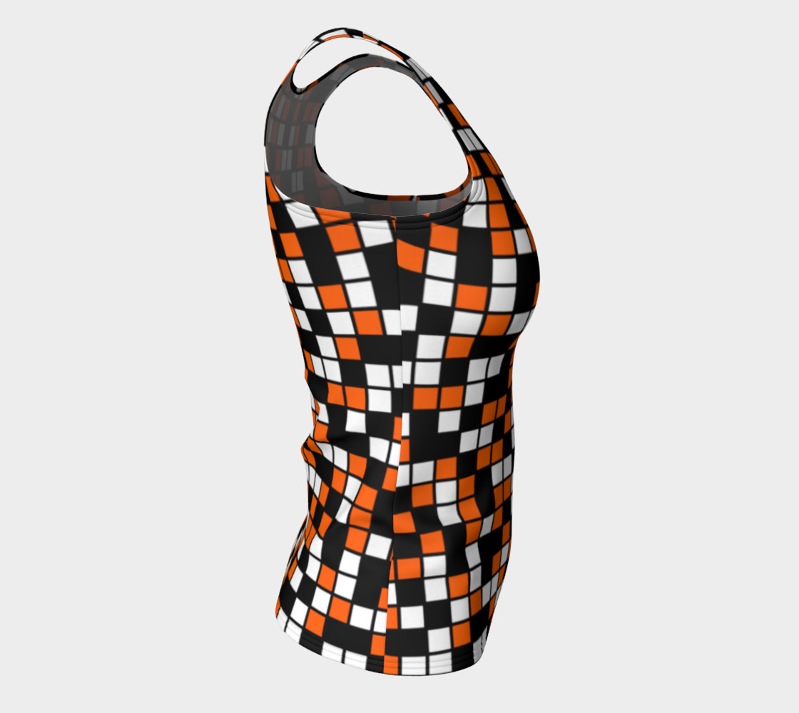 Aperçu de Orange, Black, and White Random Mosaic Squares #8