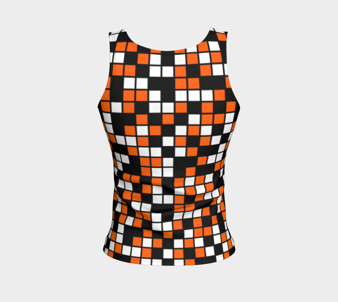 Aperçu de Orange, Black, and White Random Mosaic Squares #2