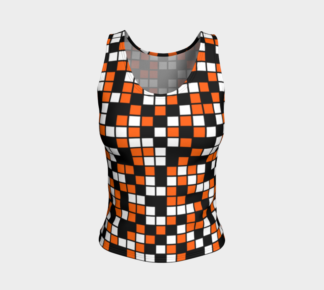 Aperçu de Orange, Black, and White Random Mosaic Squares #1