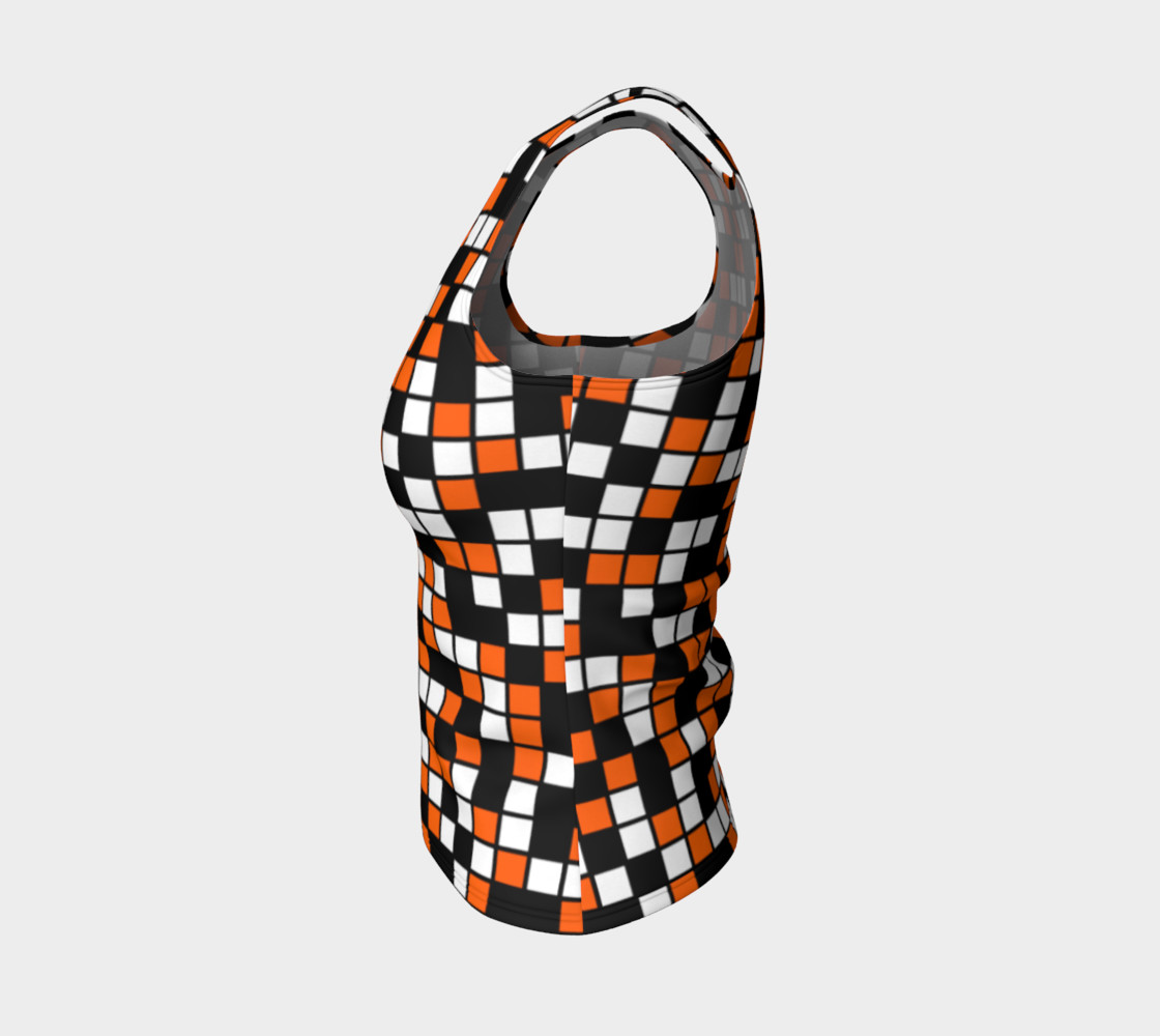 Aperçu de Orange, Black, and White Random Mosaic Squares #3