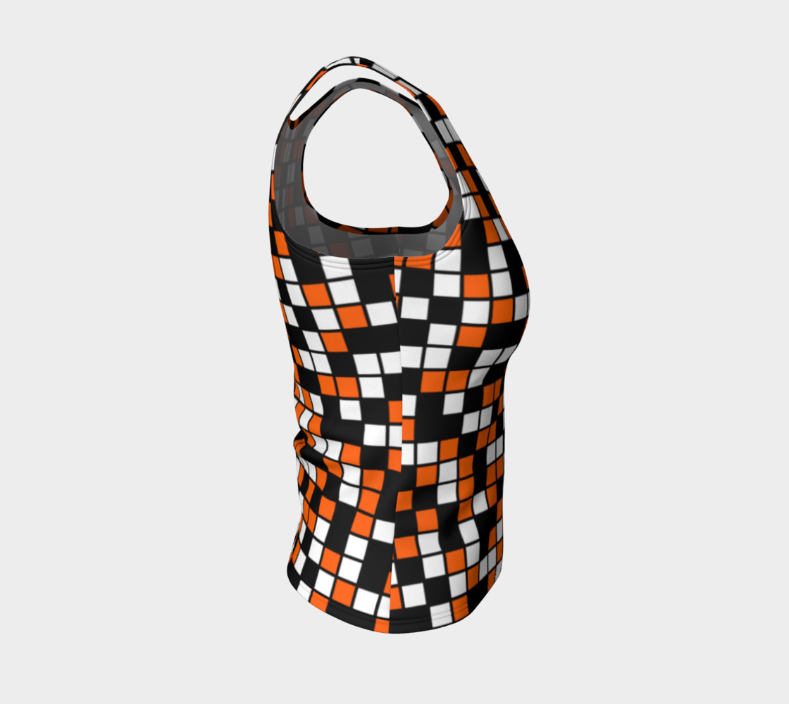 Aperçu de Orange, Black, and White Random Mosaic Squares #4
