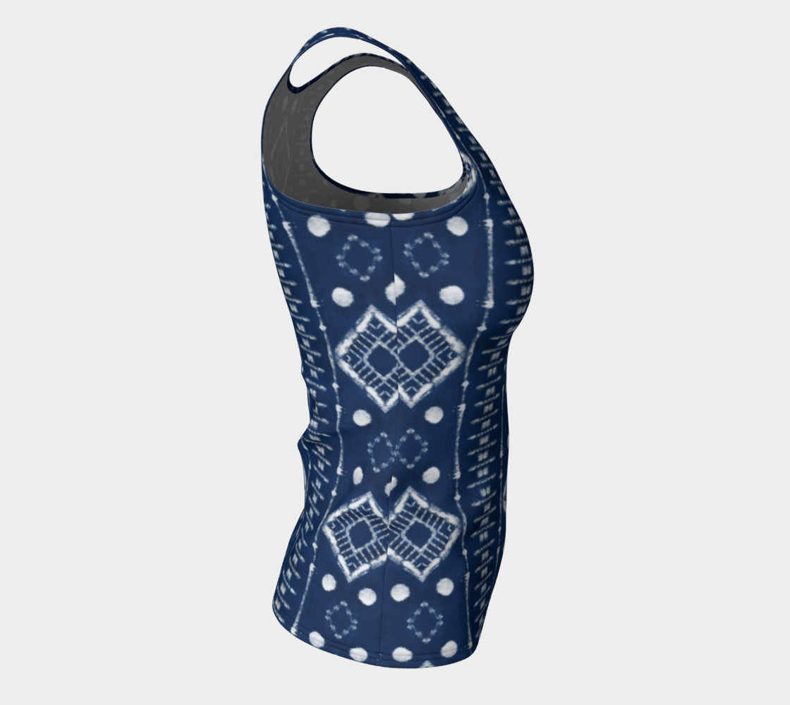 Faux Shibori Ladder in Navy Blue and White preview #8