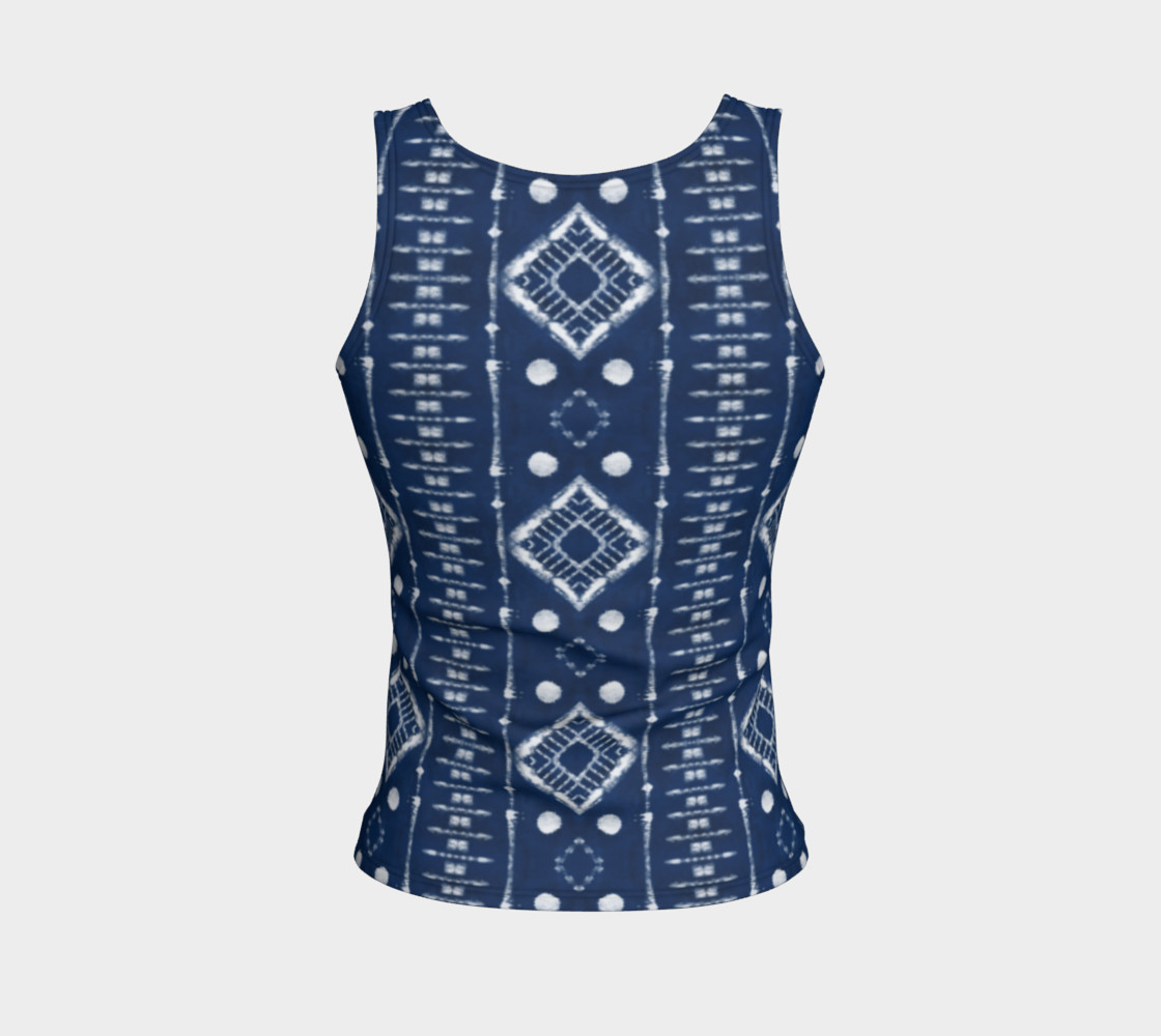 Faux Shibori Ladder in Navy Blue and White preview #2