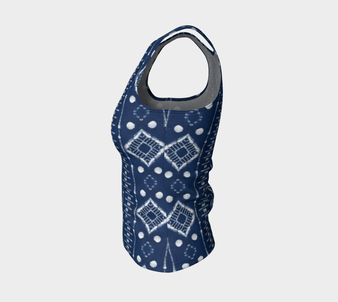 Faux Shibori Ladder in Navy Blue and White preview #3