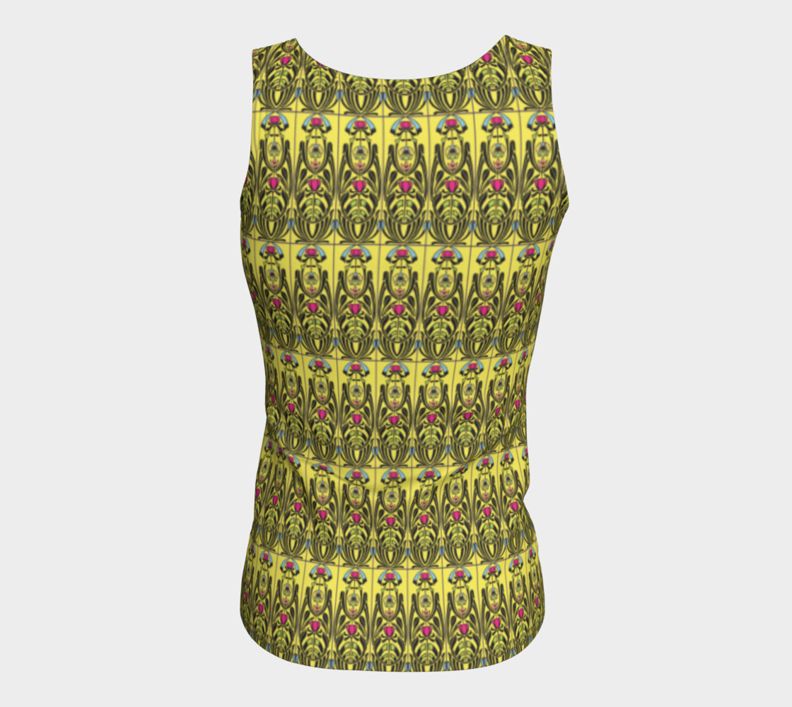 Aperçu de Yellow Nouveau Fitted Tank Top #6