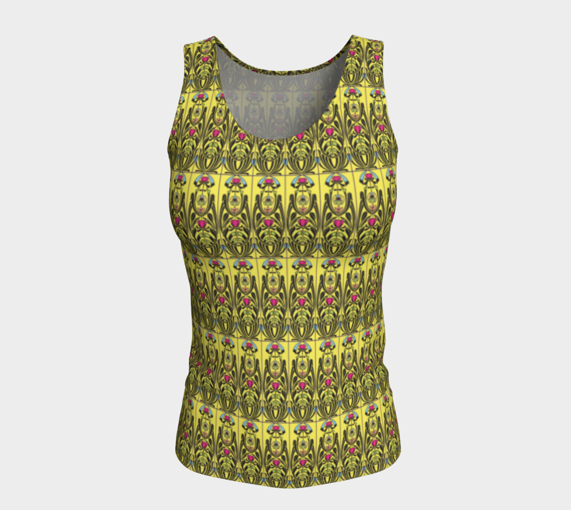 Aperçu de Yellow Nouveau Fitted Tank Top #5
